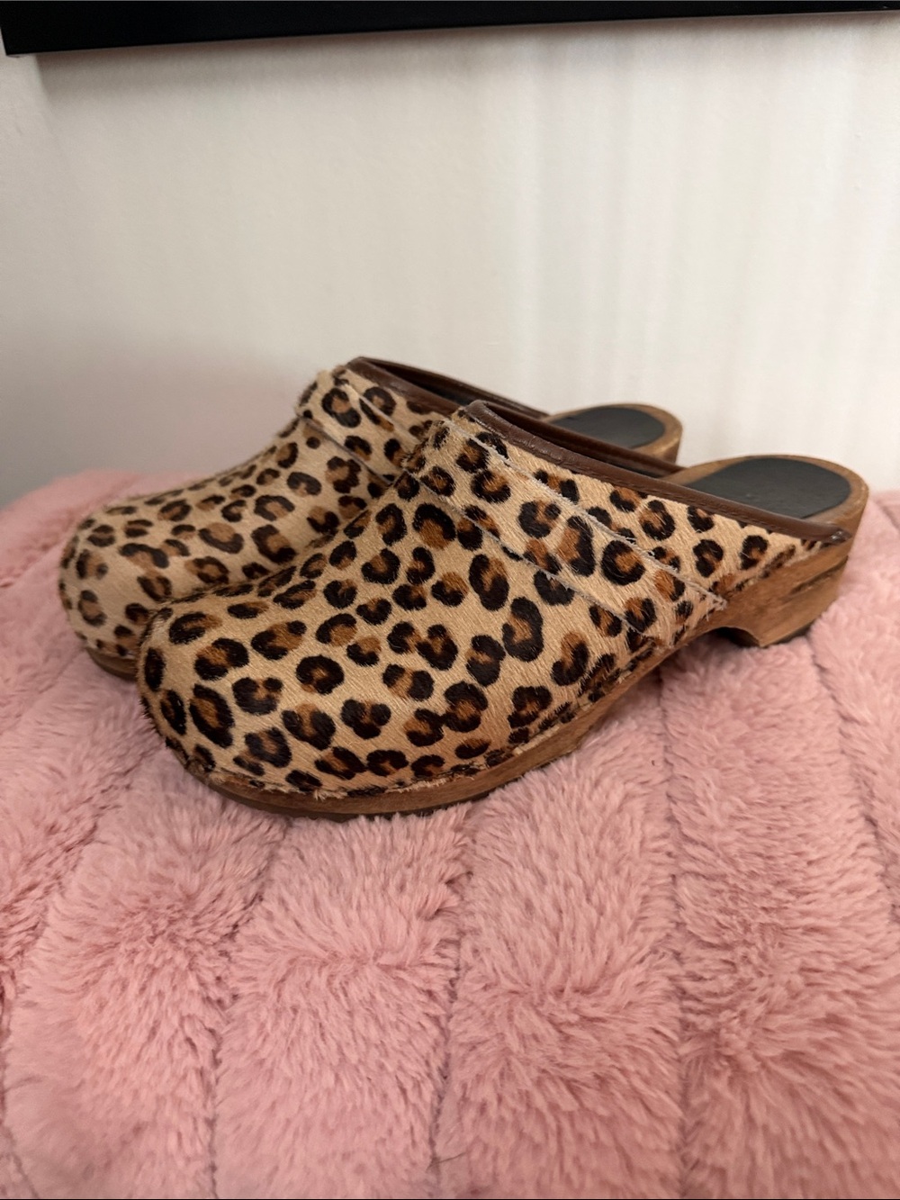 Sanita Leopard Print Clog Mules in Brown and Black